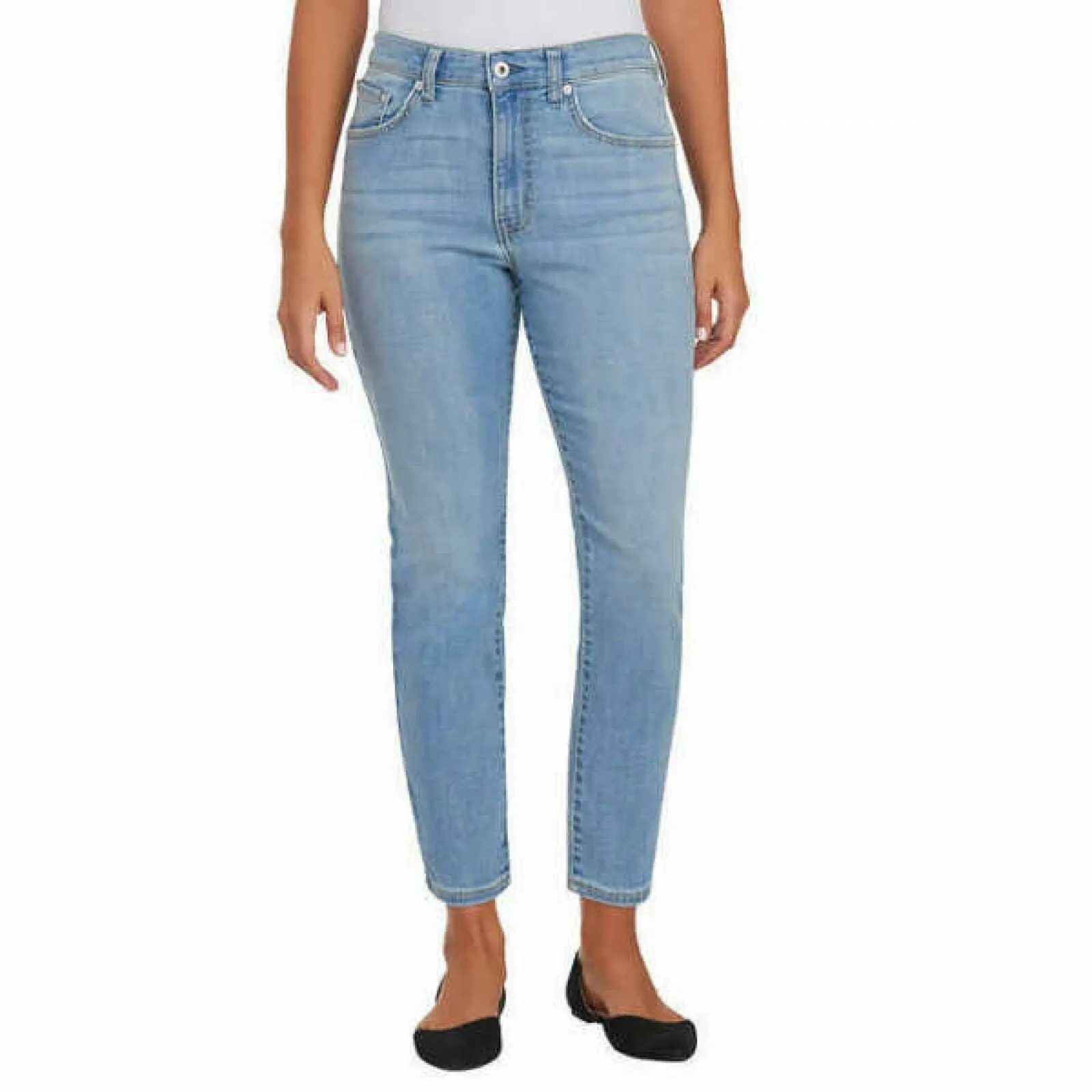 Ella Moss Women's High Rise Slim Straight Ankle Jeans Light Blue 12