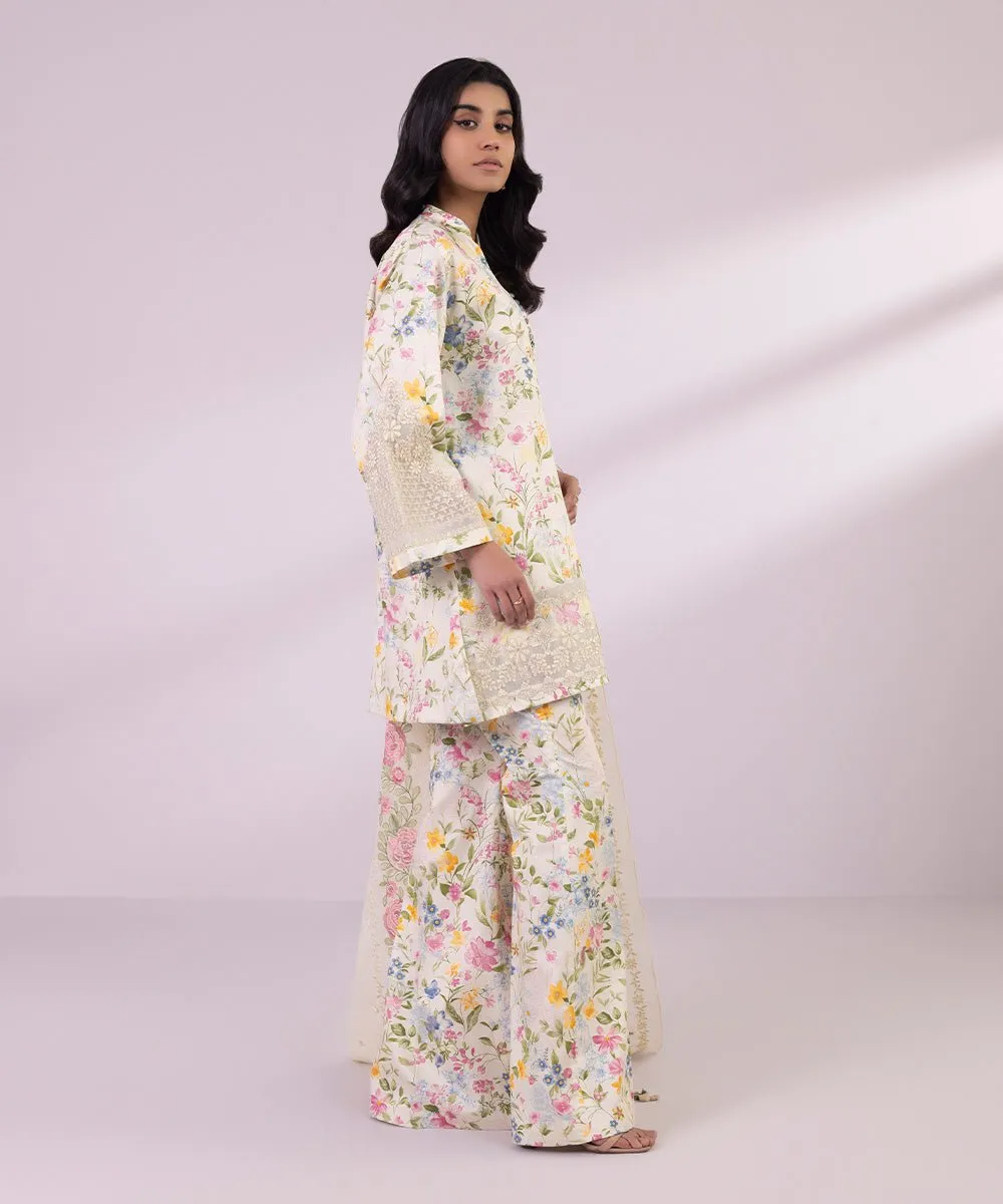 Embroidered Cotton Satin Shirt