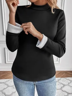 Essential Mock Neck Long‑Sleeve Tee – Sleek Lines
