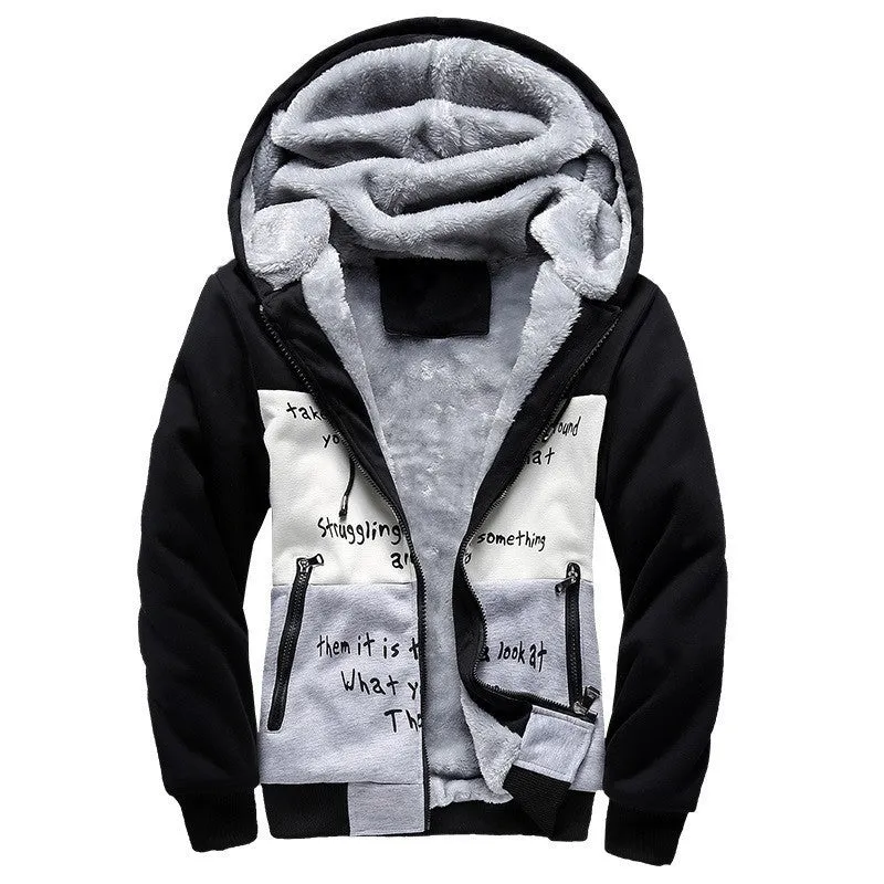 Fashion Bomber Mens Vintage Thickening Fleece Jacket Famous Brand Male Slim Fit Warm Coat