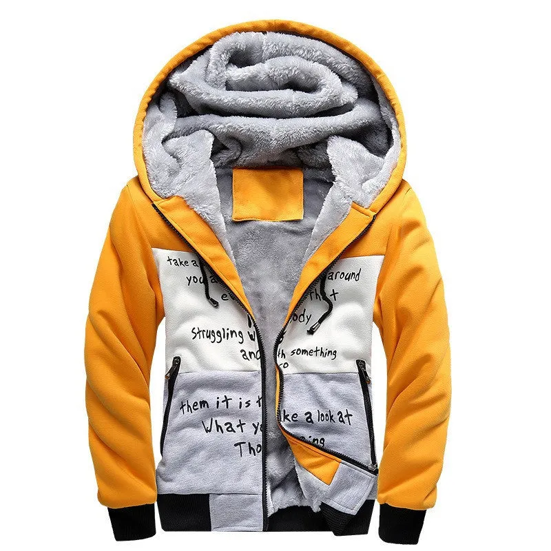 Fashion Bomber Mens Vintage Thickening Fleece Jacket Famous Brand Male Slim Fit Warm Coat