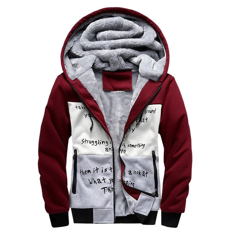 Fashion Bomber Mens Vintage Thickening Fleece Jacket Famous Brand Male Slim Fit Warm Coat