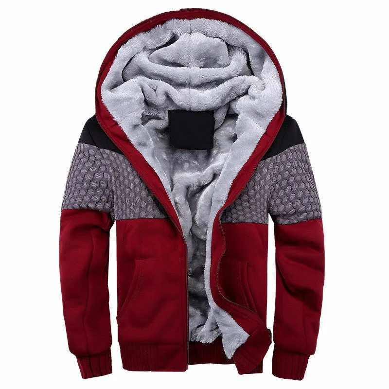 Fashion Bomber Mens Vintage Thickening Fleece Jacket Famous Brand Male Slim Fit Warm Coat
