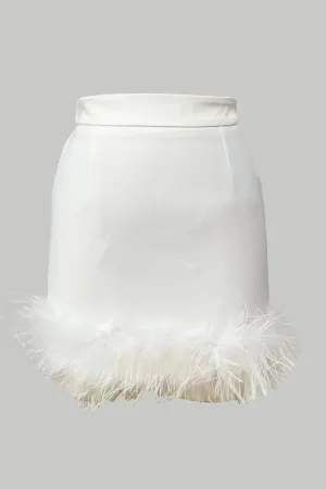 Feather Skirt - White