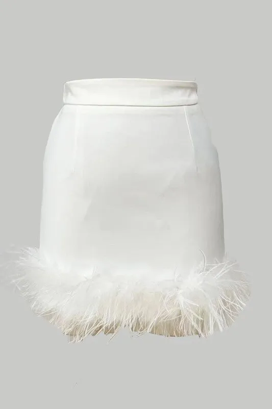 Feather Skirt - White