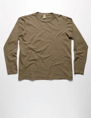 FINAL SALE: Long Sleeve Crewneck T-Shirt in Olive