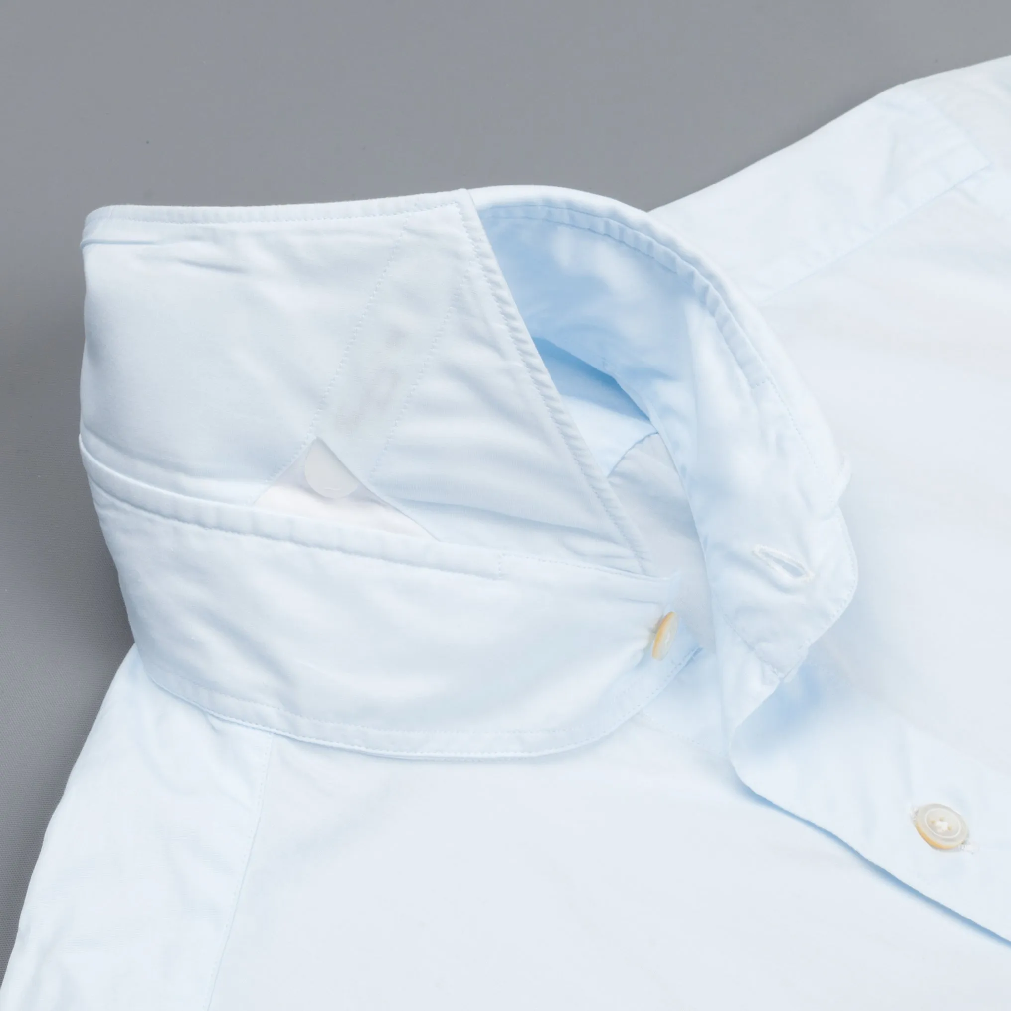 Finamore Gaeta Shirt Sergio Collar Alumo Poplin Celeste