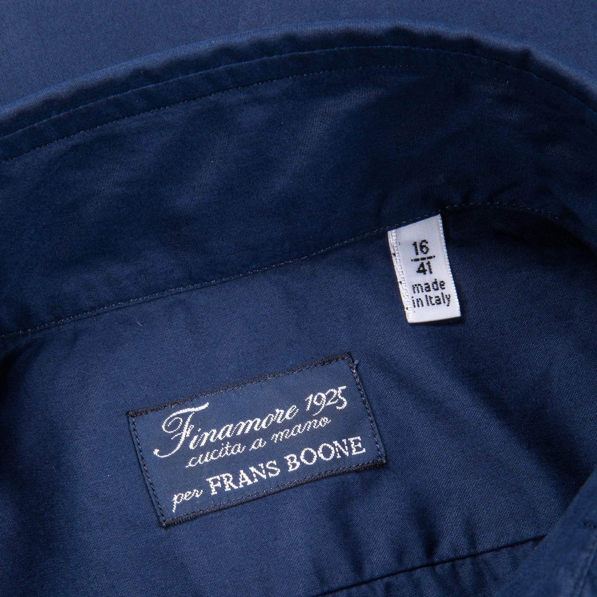 Finamore Gaeta Shirt Sergio Collar Poplin navy
