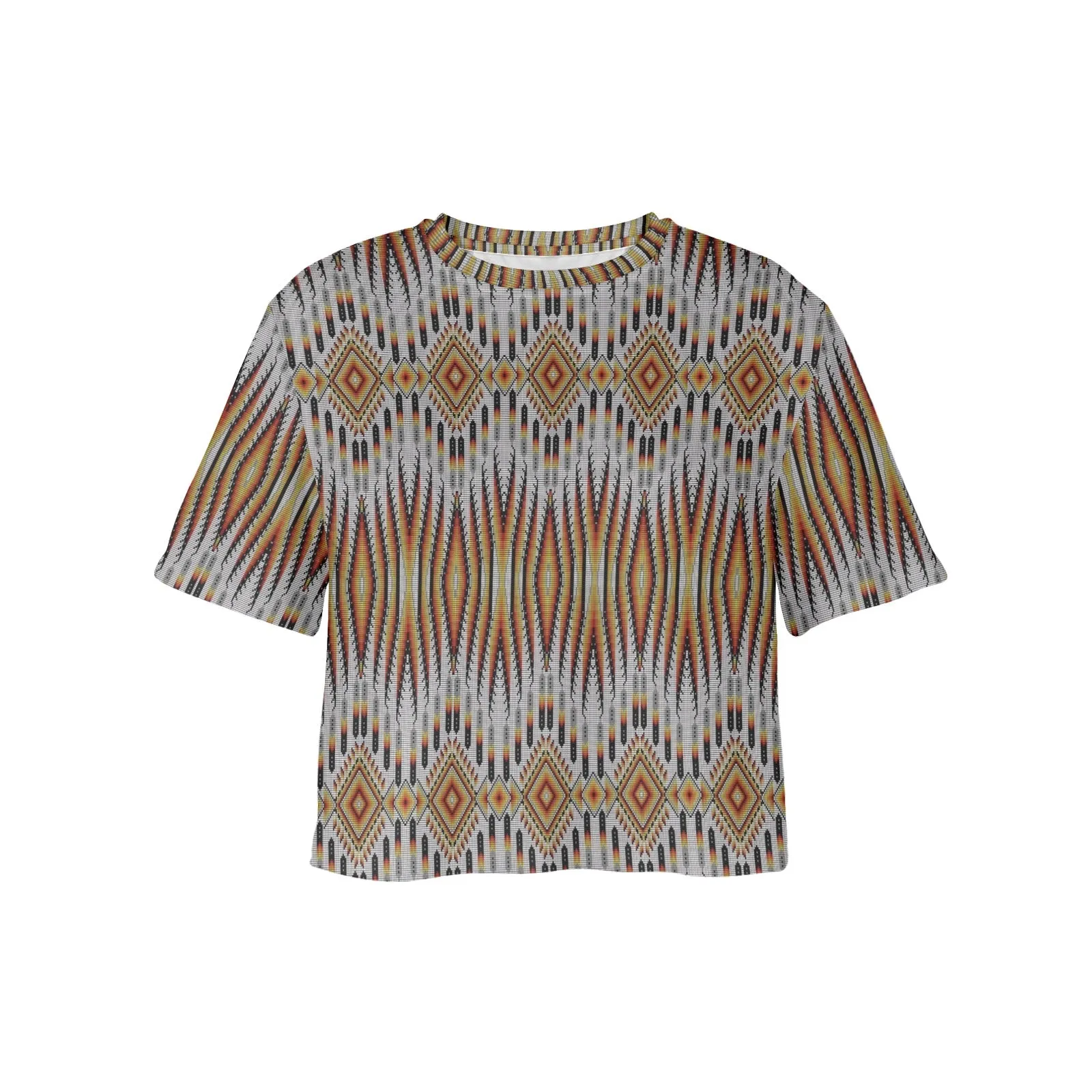 Fire Feather White Women's Cropped T-shirt