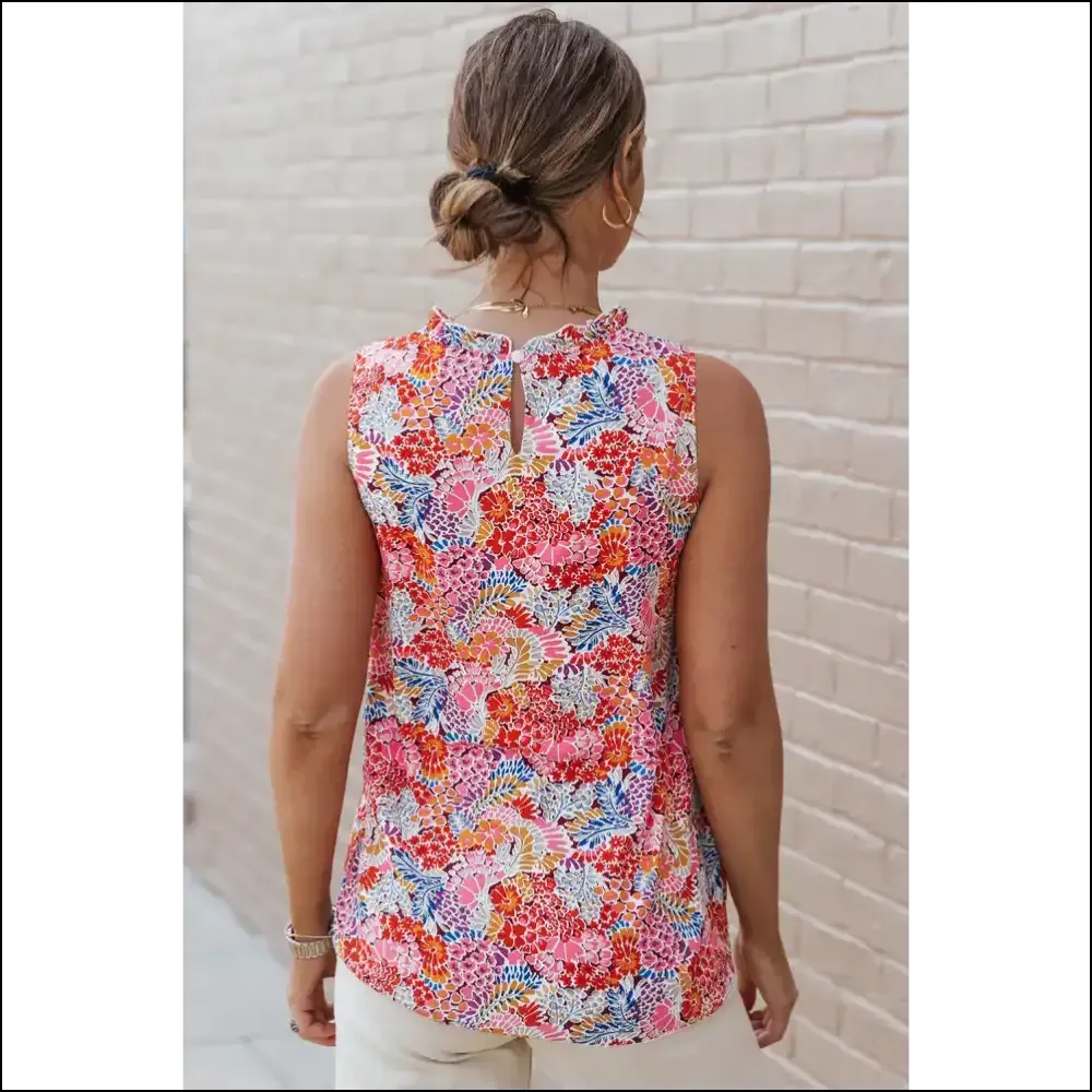 Floral Fantasy Sleeveless Casual Shirt: Arms Out, Blooms Out! 🌸 Needful Things