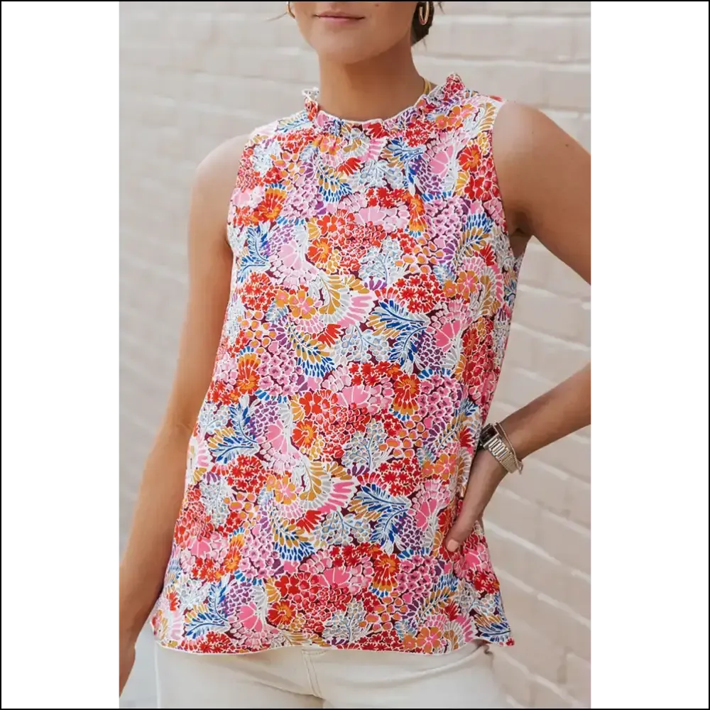Floral Fantasy Sleeveless Casual Shirt: Arms Out, Blooms Out! 🌸 Needful Things