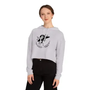 Flower Heart Cropped Hooded Sweatshirt Chic