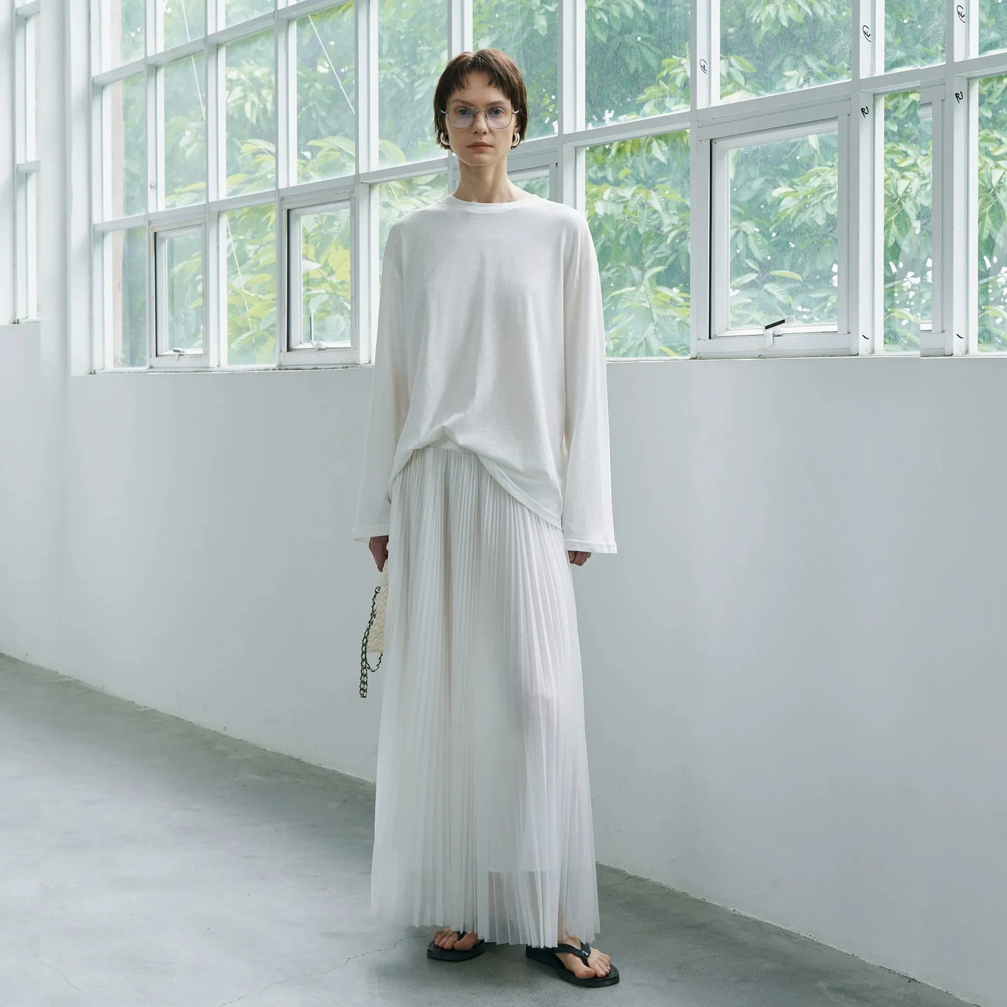 Flowing Pleated Maxi Skirt