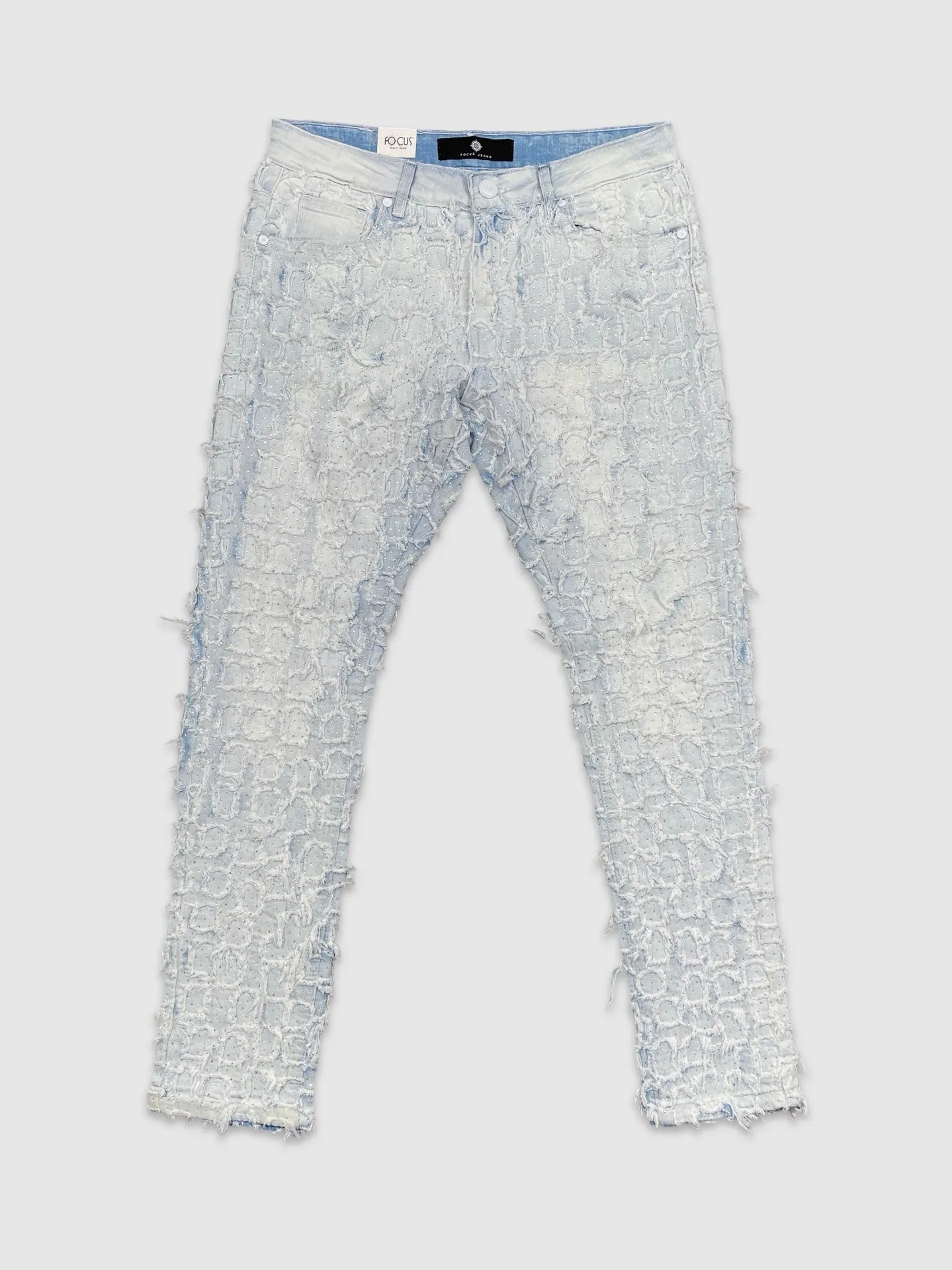 FOC-5248SF-All Over Stone Slim Fit Jeans