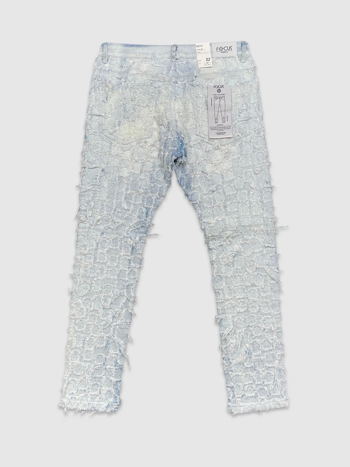 FOC-5248SF-All Over Stone Slim Fit Jeans