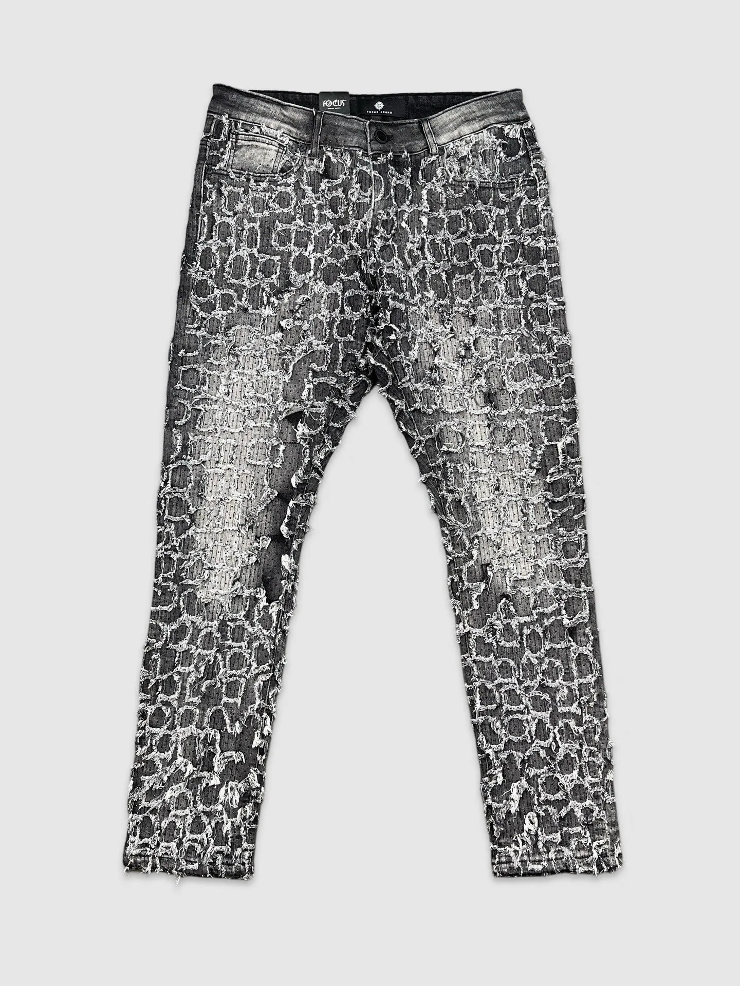 FOC-5248SF-All Over Stone Slim Fit Jeans
