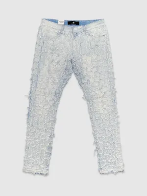 FOC-5248SF-All Over Stone Slim Fit Jeans