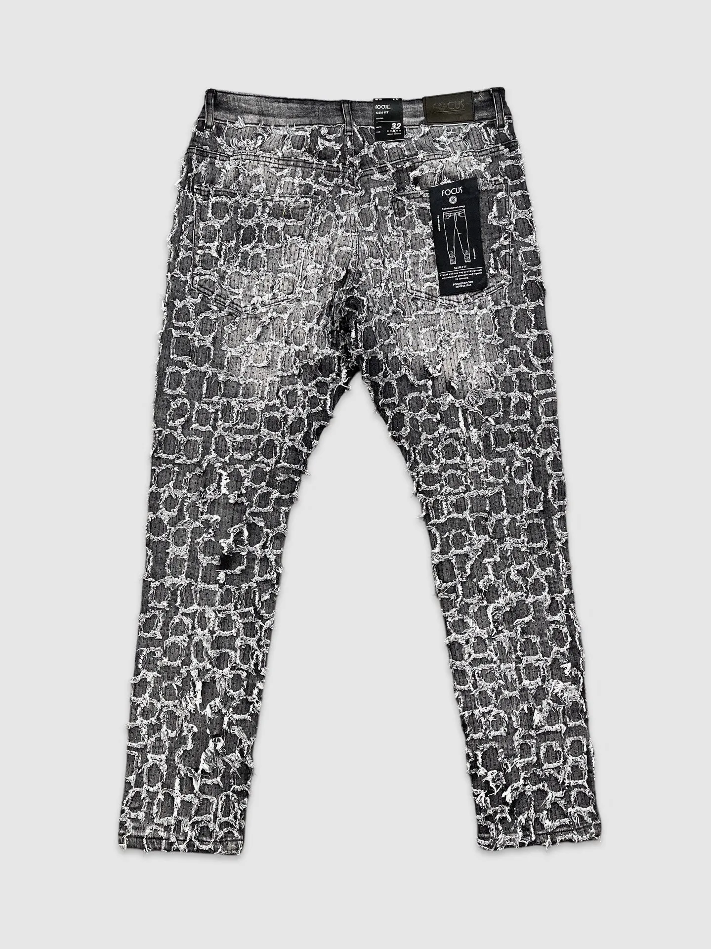 FOC-5248SF-All Over Stone Slim Fit Jeans