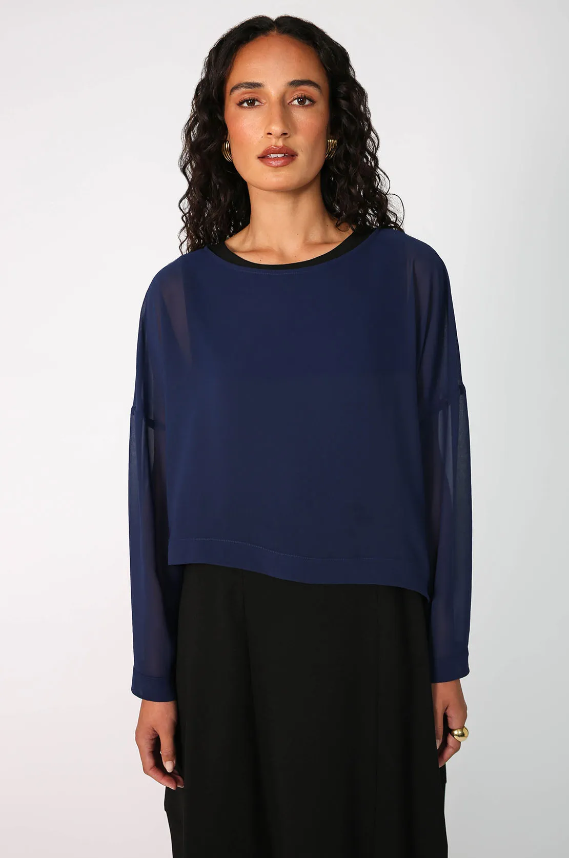 follow long sleeve crop / saphire blue