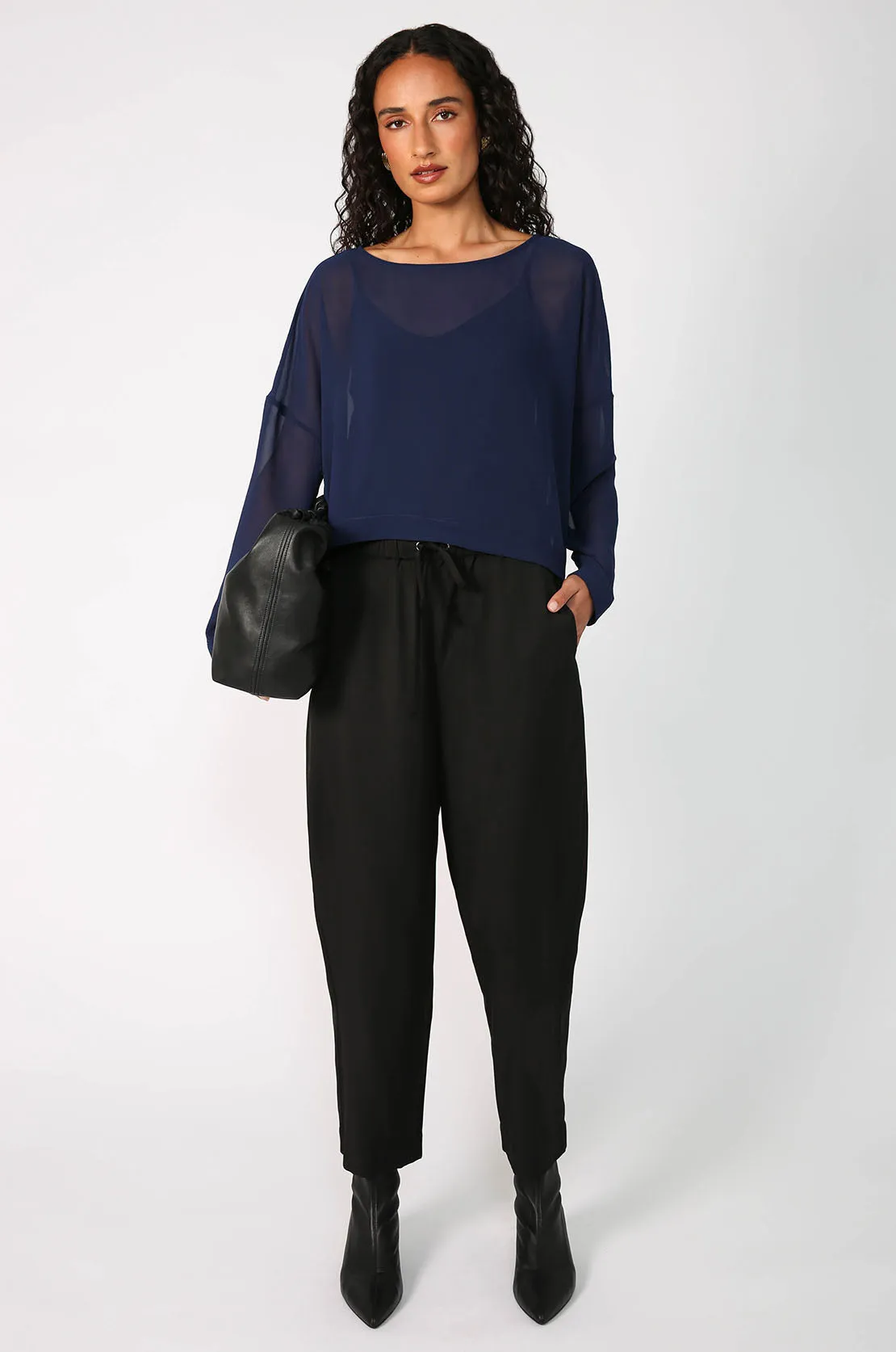 follow long sleeve crop / saphire blue