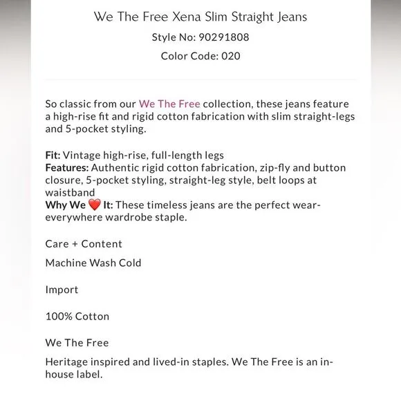 Free People We the Free Xena Slim Straight Jeans Dark Chocolate Mousse