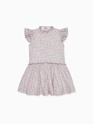 Fuchsia Floral Filomela Girl Drop Waist Dress