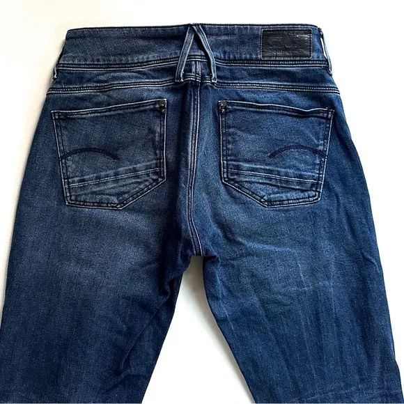 G-STAR RAW LYNN MID SKINNY SLIM STRAIGHT PREMIUM DENIM JEANS DEEP TONE Sz26/30