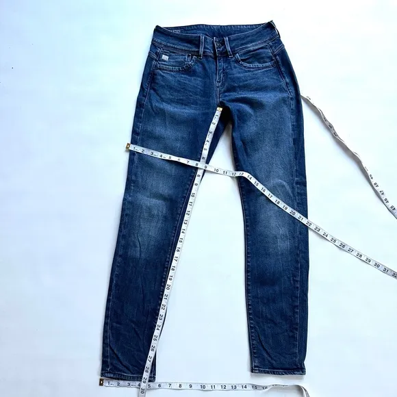 G-STAR RAW LYNN MID SKINNY SLIM STRAIGHT PREMIUM DENIM JEANS DEEP TONE Sz26/30