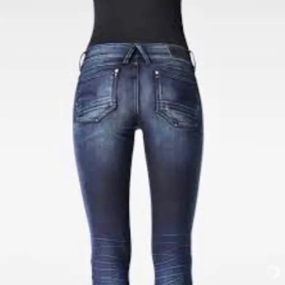 G-STAR RAW LYNN MID SKINNY SLIM STRAIGHT PREMIUM DENIM JEANS DEEP TONE Sz26/30