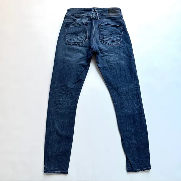 G-STAR RAW LYNN MID SKINNY SLIM STRAIGHT PREMIUM DENIM JEANS DEEP TONE Sz26/30