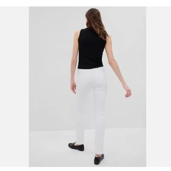 GAP 90's High Rise Y2K SPLIT HEM Vintage Slim Size 16/33 White Jeans MSRP $80