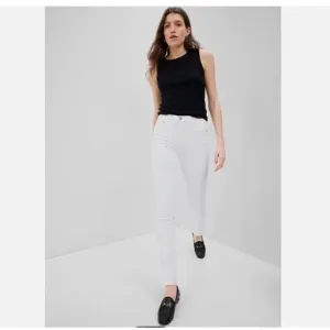 GAP 90's High Rise Y2K SPLIT HEM Vintage Slim Size 16/33 White Jeans MSRP $80