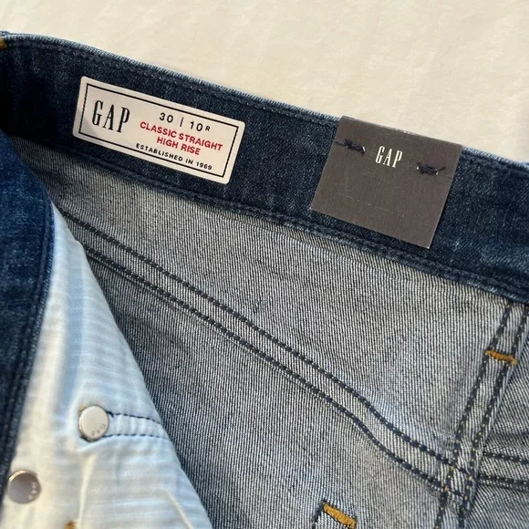 GAP Classic Slim Straight High Rise Stretch Jeans in Dark Wash | Poshmark