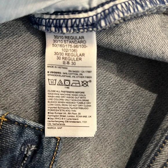 GAP Classic Slim Straight High Rise Stretch Jeans in Dark Wash | Poshmark
