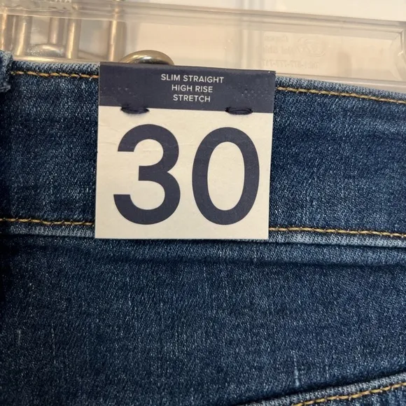 GAP Classic Slim Straight High Rise Stretch Jeans in Dark Wash | Poshmark