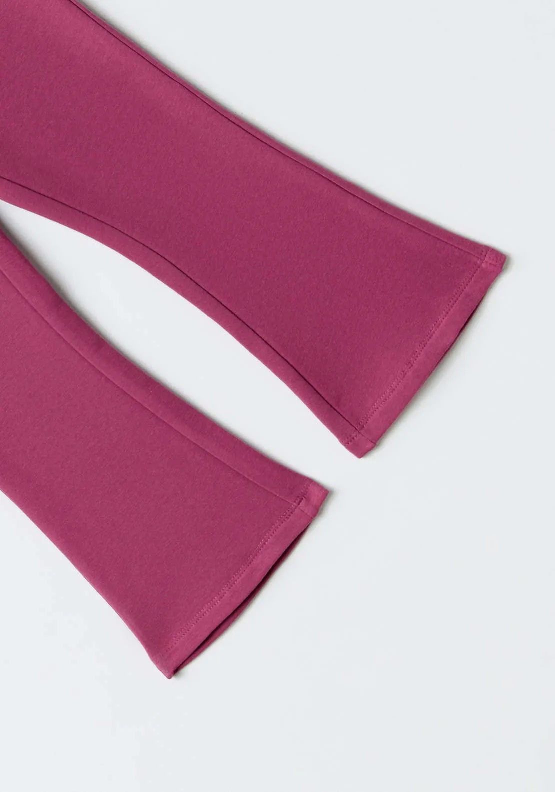 Girls Plush flared trousers - Plum
