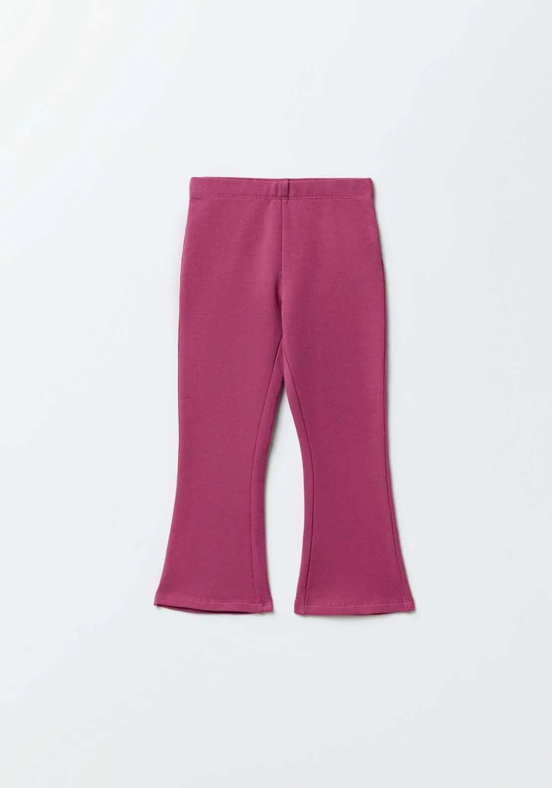 Girls Plush flared trousers - Plum