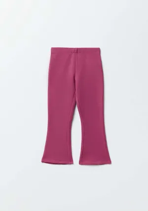 Girls Plush flared trousers - Plum