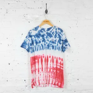 Gnarly Gar Tie Dye T Shirt - Red/Blue - M