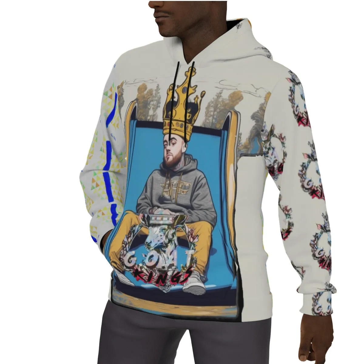 *G.O.A.T KINGS* BLUE SLIDE MAC Mens Pullover Hoodie w/Pocket