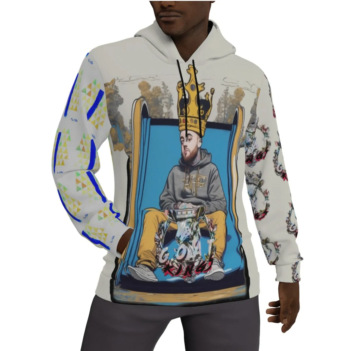 *G.O.A.T KINGS* BLUE SLIDE MAC Mens Pullover Hoodie w/Pocket