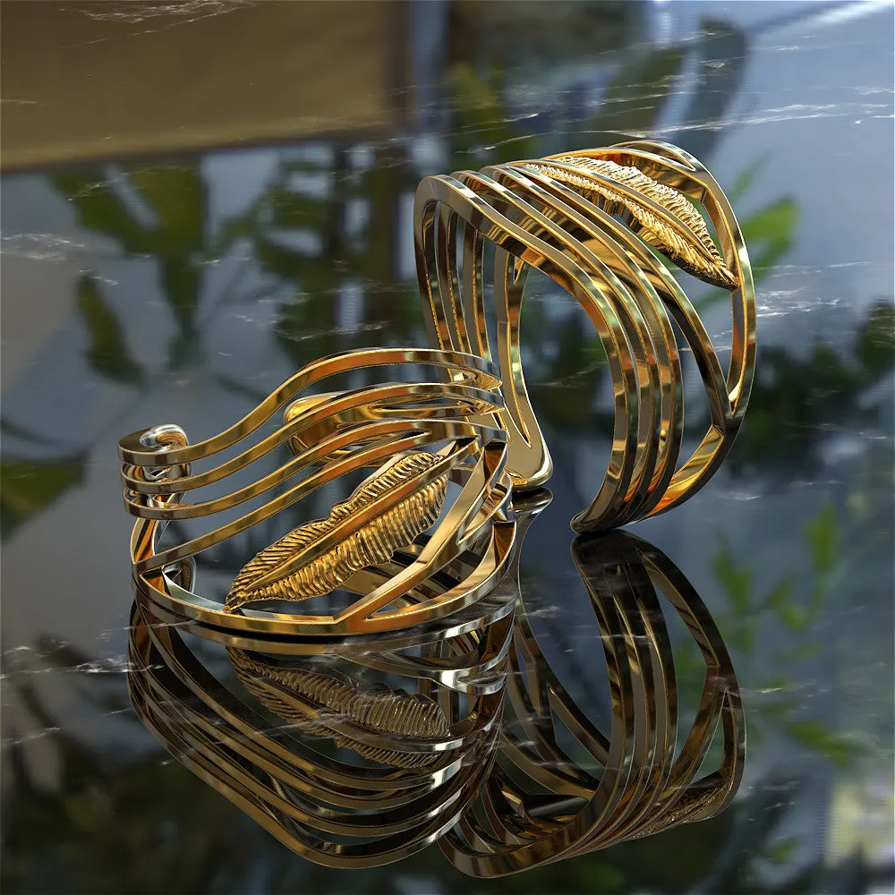 Gold Feather Ring