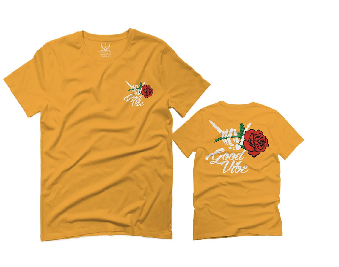 Good Vibe Flowers Bones Hand Shaka Cool Vintage Hipster For men T Shirt