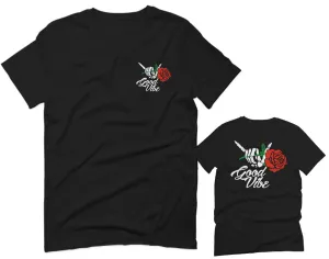 Good Vibe Flowers Bones Hand Shaka Cool Vintage Hipster For men T Shirt