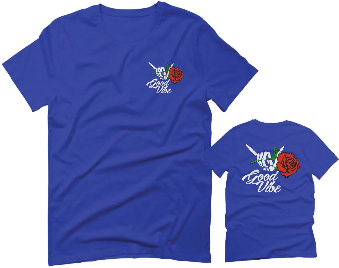 Good Vibe Flowers Bones Hand Shaka Cool Vintage Hipster For men T Shirt