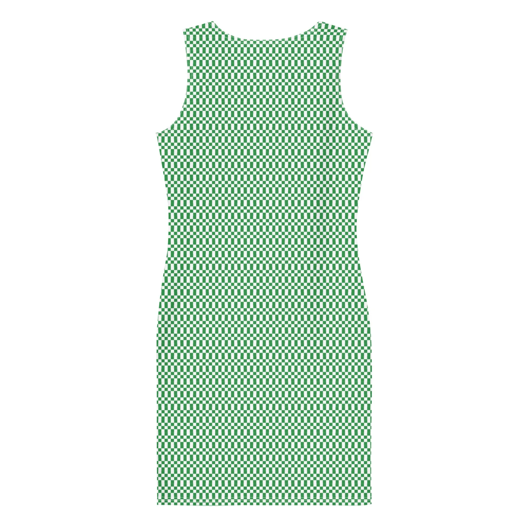 Green Micro Checker Dress