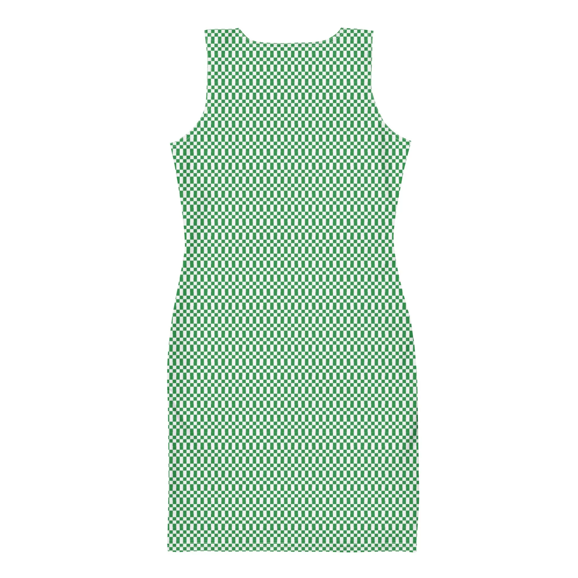 Green Micro Checker Dress