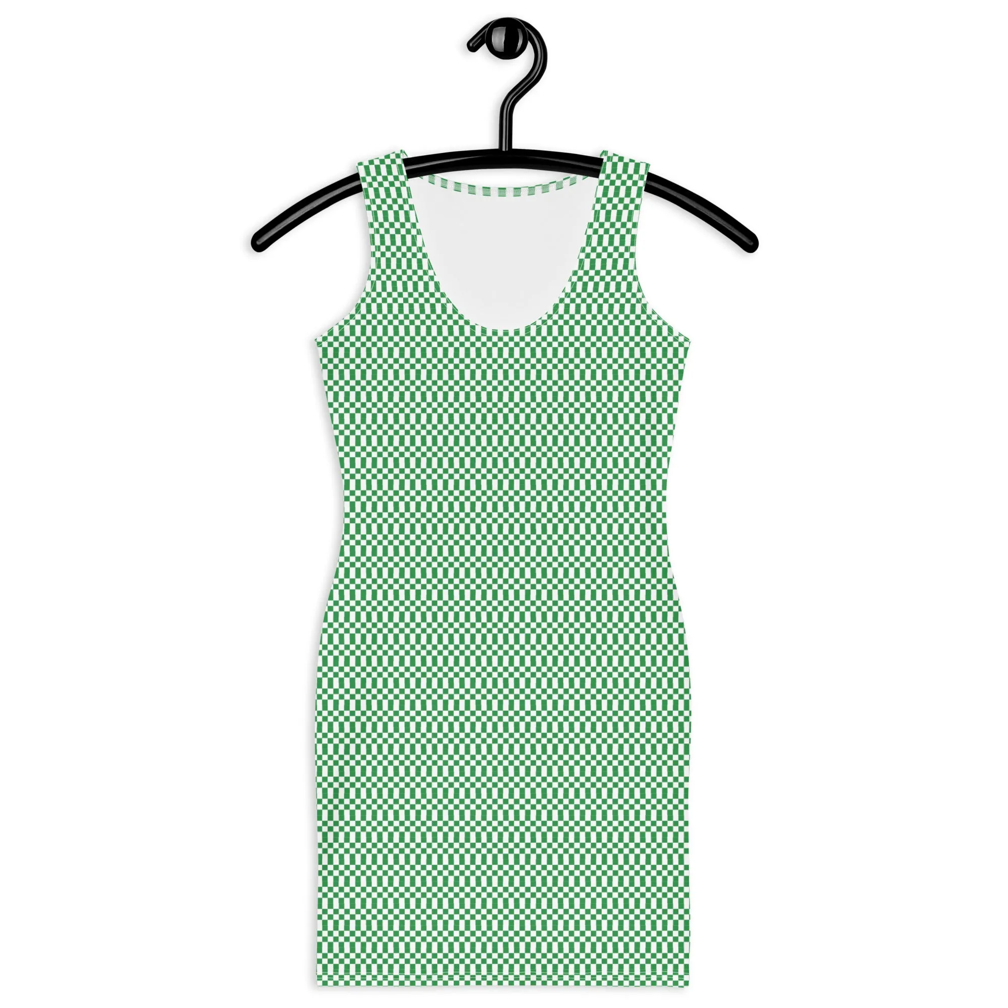 Green Micro Checker Dress