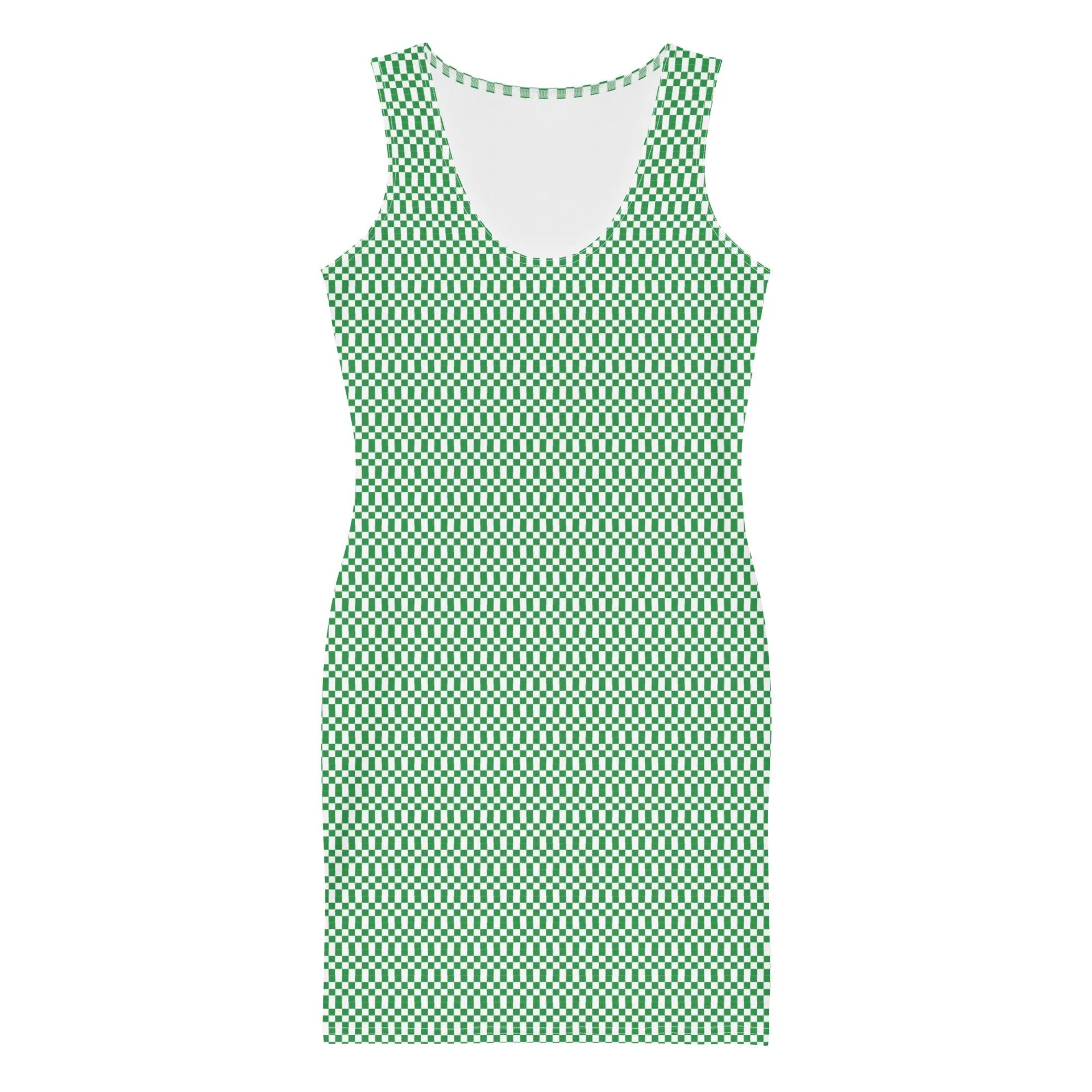 Green Micro Checker Dress