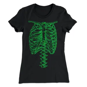Green Spinal Skeleton Women's T-Shirt